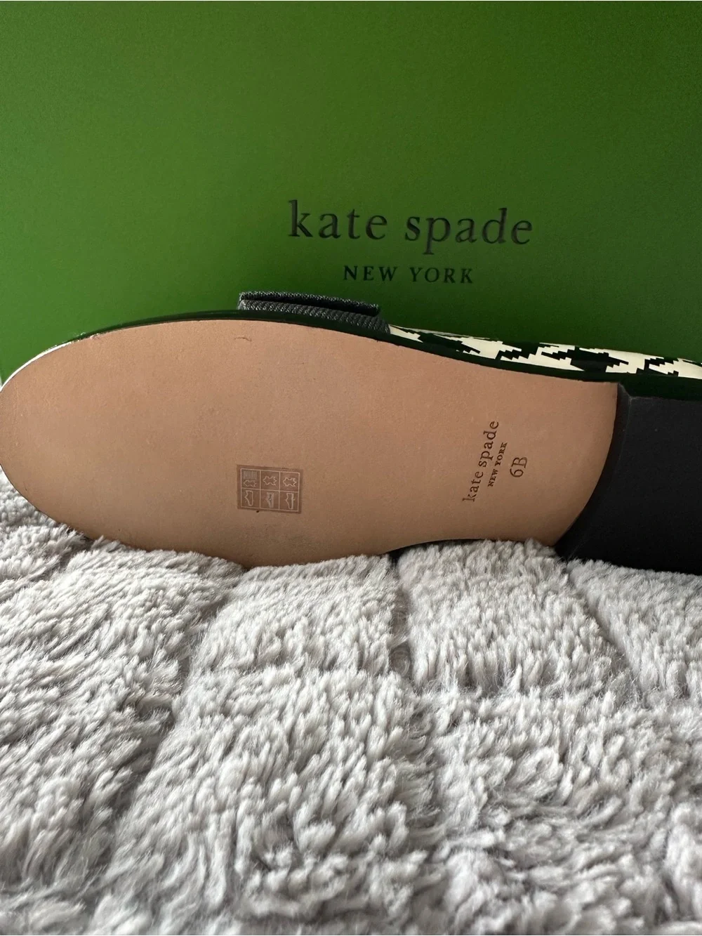 kate spade Black & White Houndstooth Bow Loafers